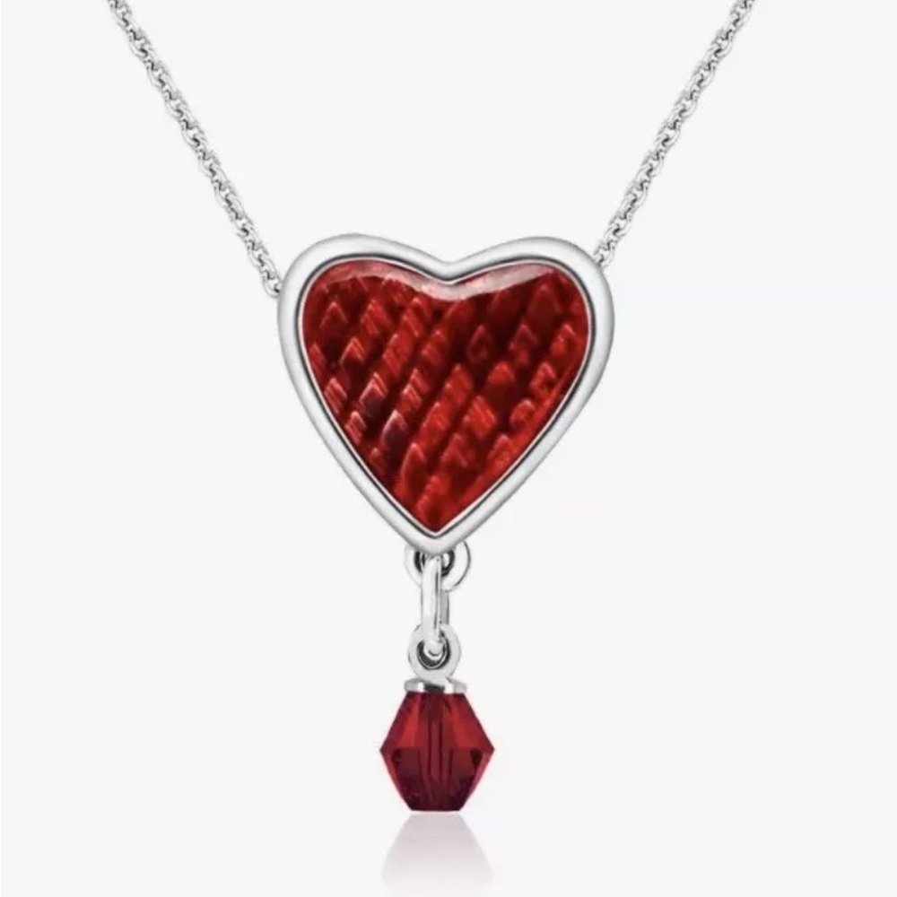 Swarovski elements red heart pendant new